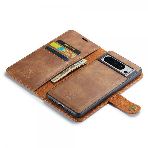Dg.Ming Google Pixel 8 Pro Etui Avtagbart Deksel Brun