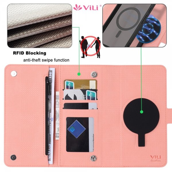 VILI Google Pixel 8 Pro Etui Avtagbart Deksel GHB Series MagSafe Rosa
