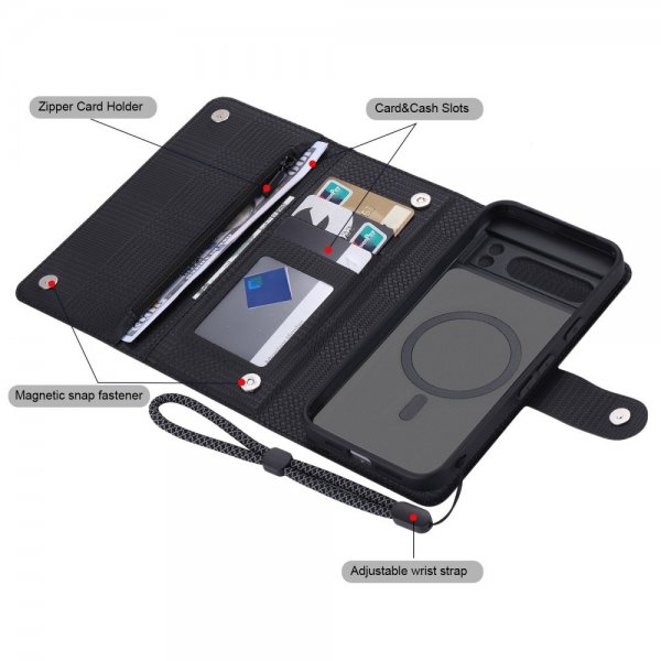 VILI Google Pixel 8 Pro Etui Avtagbart Deksel GHB Series MagSafe Svart