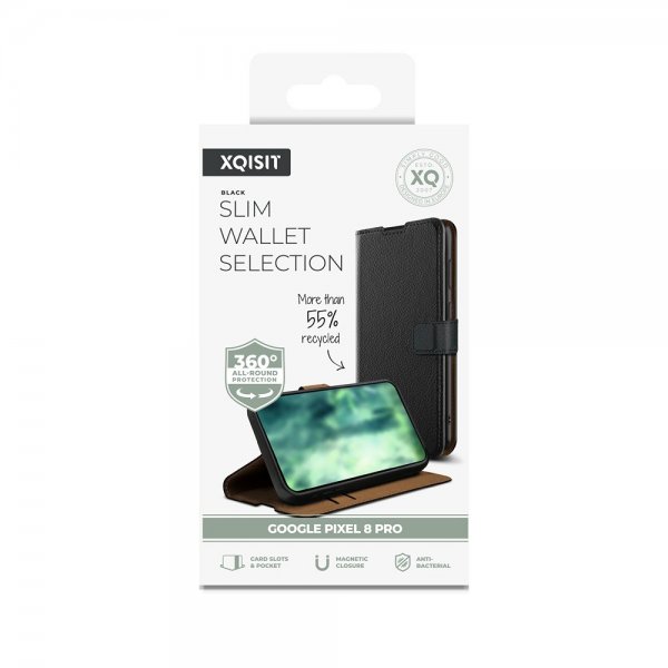 Xqisit Google Pixel 8 Pro Etui Slim Wallet Selection Svart