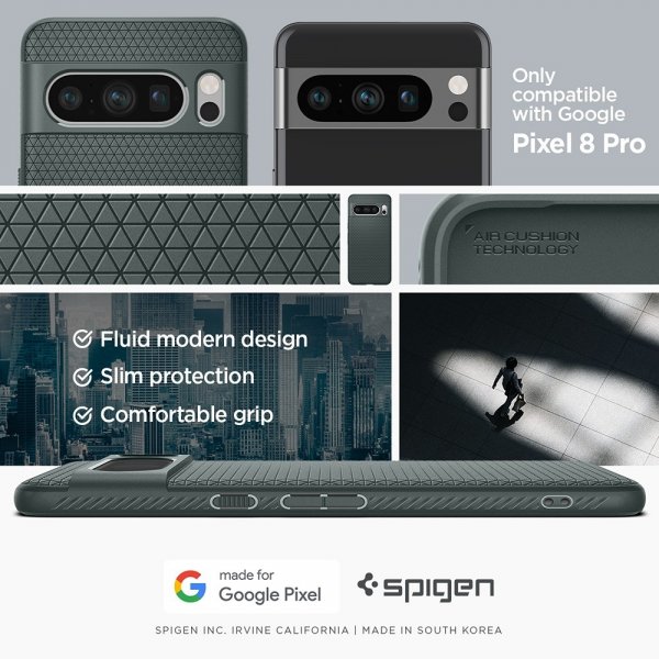Spigen Google Pixel 8 Pro Deksel Liquid Air Abyss Green