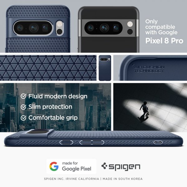 Spigen Google Pixel 8 Pro Deksel Liquid Air Navy Blue