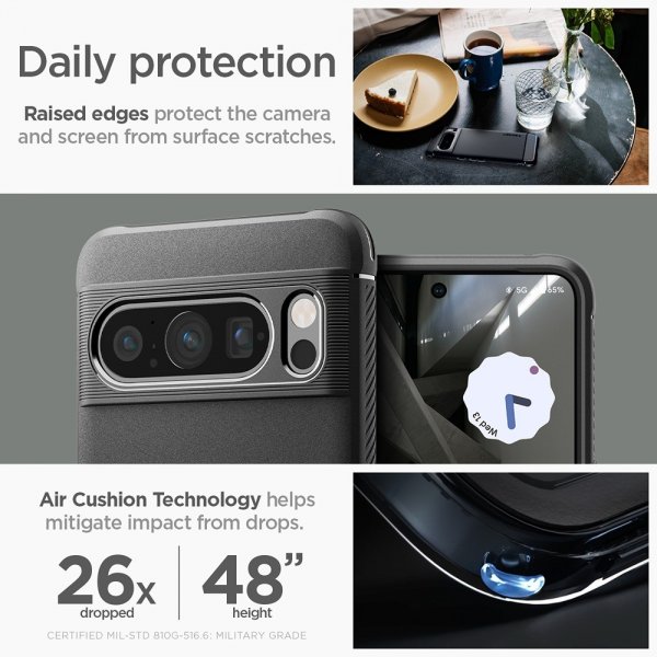 Spigen Google Pixel 8 Pro Deksel Rugged Armor Matte Black