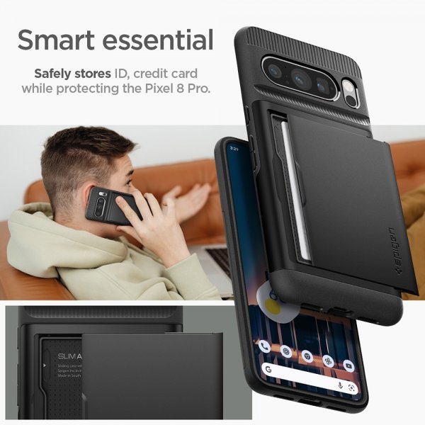 Spigen Google Pixel 8 Pro Deksel Slim Armor CS Svart