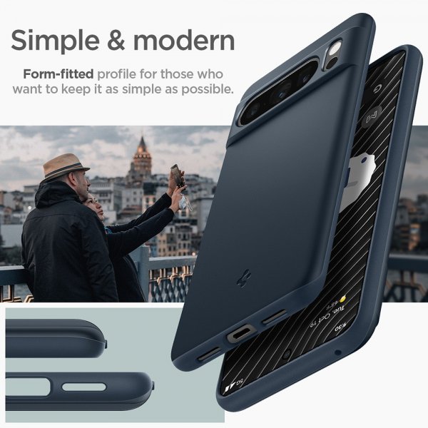 Spigen Google Pixel 8 Pro Deksel Thin Fit Metal Slate
