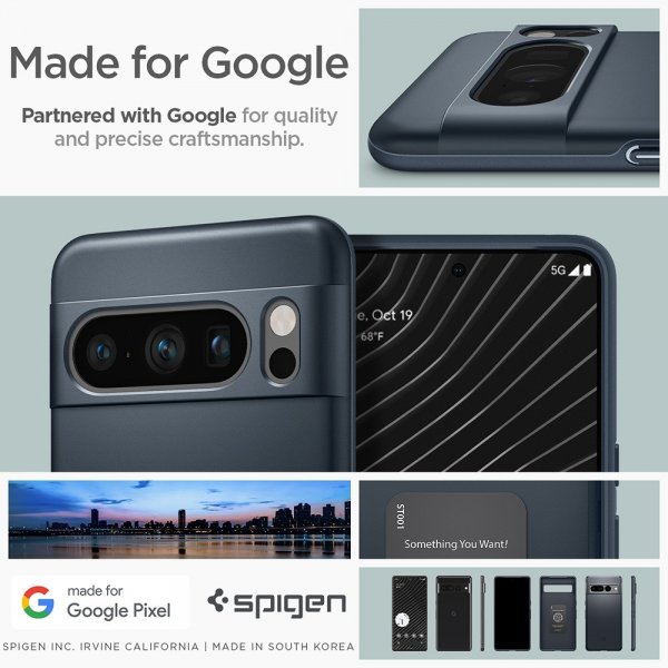 Spigen Google Pixel 8 Pro Deksel Thin Fit Metal Slate