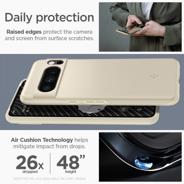 Spigen Google Pixel 8 Pro Deksel Thin Fit Mute Beige