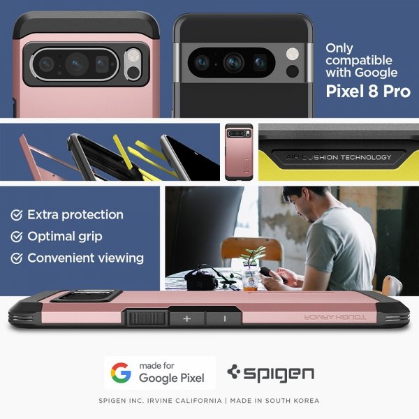 Spigen Google Pixel 8 Pro Deksel Tough Armor Rose Gold