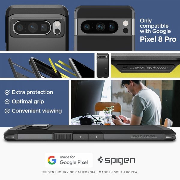 Spigen Google Pixel 8 Pro Deksel Tough Armor Svart