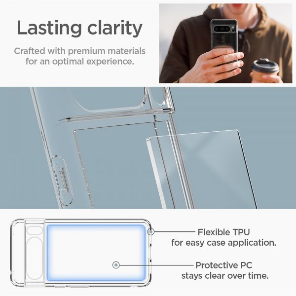 Spigen Google Pixel 8 Pro Deksel Ultra Hybrid Crystal Clear