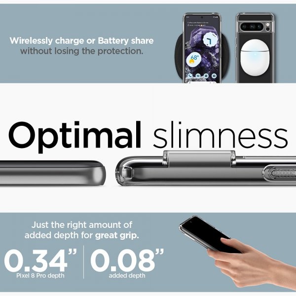 Spigen Google Pixel 8 Pro Deksel Ultra Hybrid Crystal Clear
