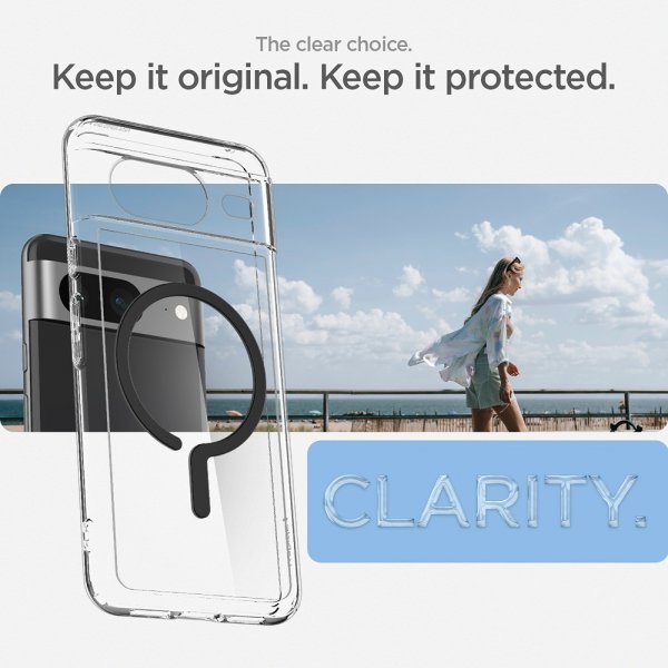 Spigen Google Pixel 8 Deksel Ultra Hybrid OneTap Ring MagFit Svart