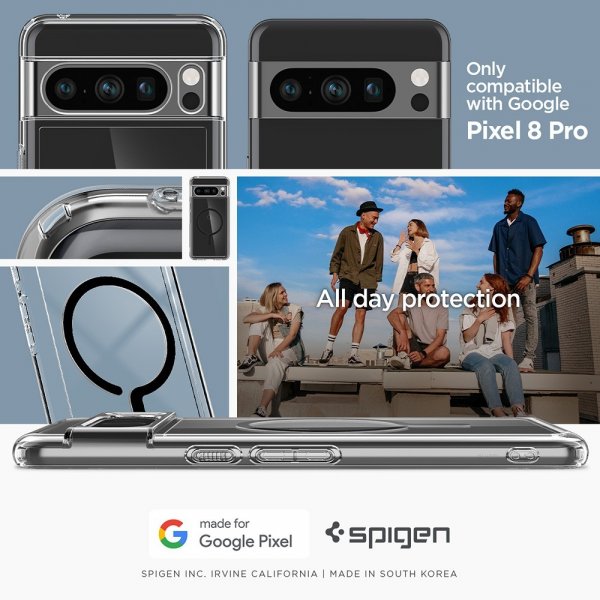 Spigen Google Pixel 8 Pro Deksel Ultra Hybrid OneTap Ring MagFit Svart