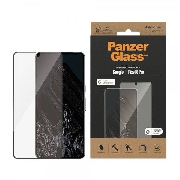 PanzerGlass Google Pixel 8 Pro Skjermbeskytter Ultra-Wide Fit