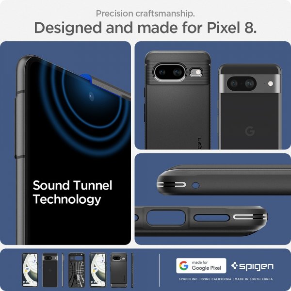 Spigen Google Pixel 8 Deksel Rugged Armor Matte Black