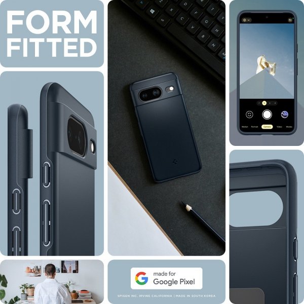 Spigen Google Pixel 8 Deksel Thin Fit Metal Slate