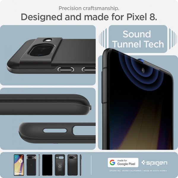 Spigen Google Pixel 8 Deksel Thin Fit Svart