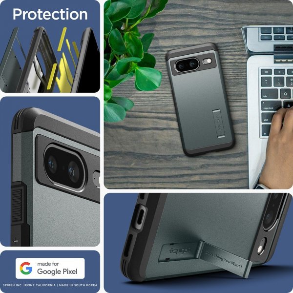 Spigen Google Pixel 8 Deksel Tough Armor Abyss Green