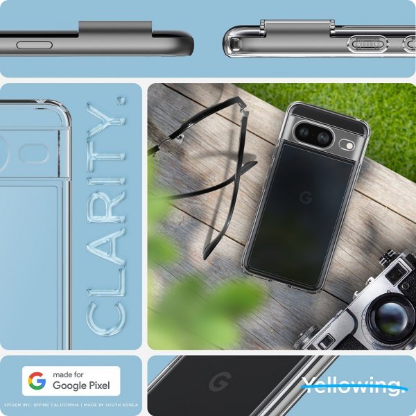 Spigen Google Pixel 8 Deksel Ultra Hybrid Crystal Clear
