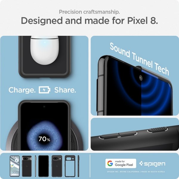 Spigen Google Pixel 8 Deksel Ultra Hybrid Matte Black