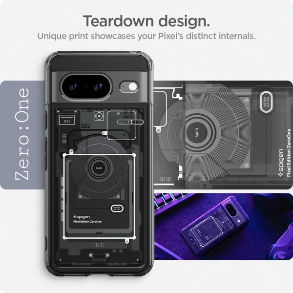 Spigen Google Pixel 8 Deksel Ultra Hybrid Zero One Svart