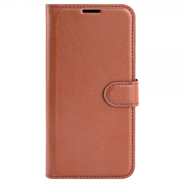 Google Pixel 8a Etui Litchi Brun