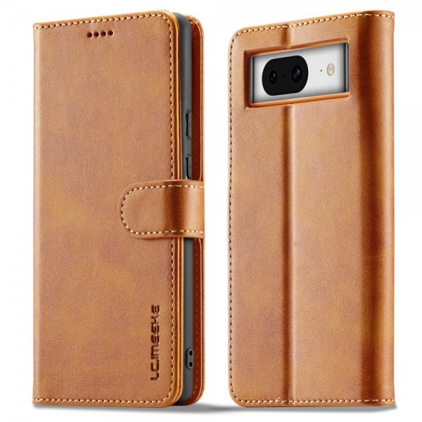Lc.Imeeke Google Pixel 8a Etui med Kortlomme stativfunksjon Brun