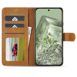 Lc.Imeeke Google Pixel 8a Etui med Kortlomme stativfunksjon Brun