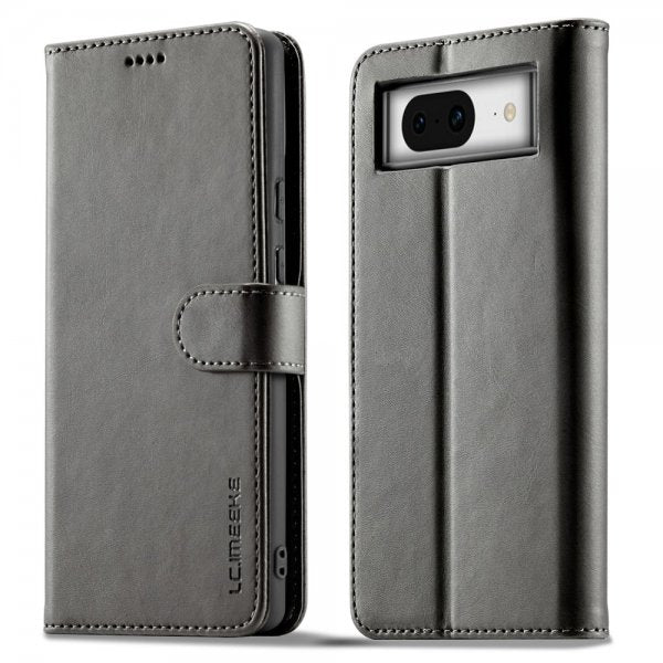 Lc.Imeeke Google Pixel 8a Etui med Kortlomme stativfunksjon Grå