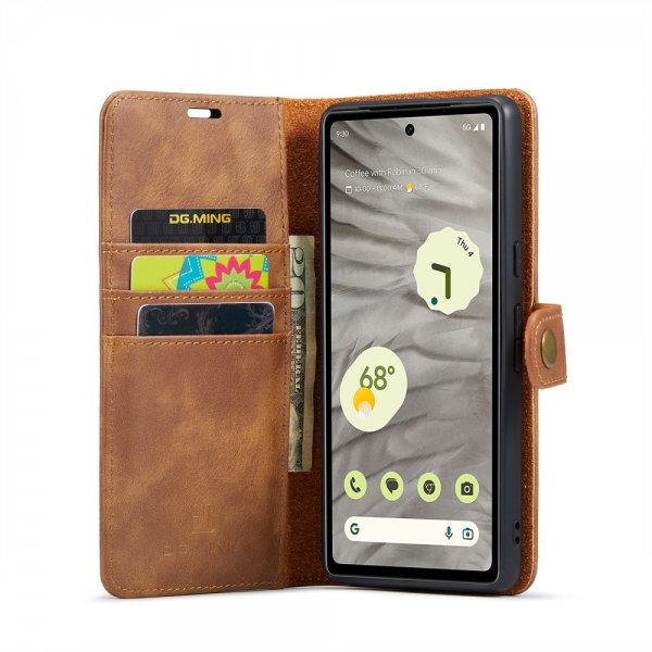 Dg.Ming Google Pixel 8a Etui Avtagbart Deksel Brun