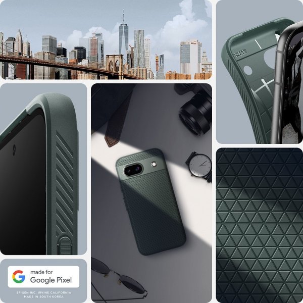 Spigen Google Pixel 8a Deksel Liquid Air Abyss Green