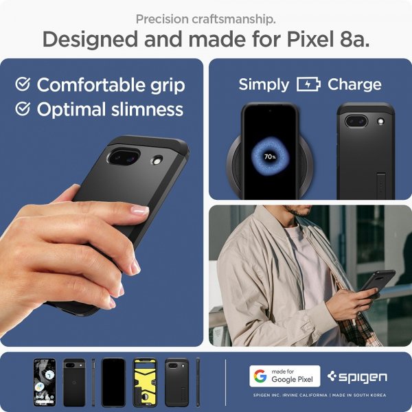 Spigen Google Pixel 8a Deksel Tough Armor Svart