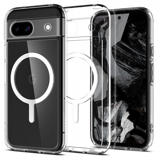 Spigen Google Pixel 8a Deksel Ultra Hybrid Metal Ring MagFit Hvit
