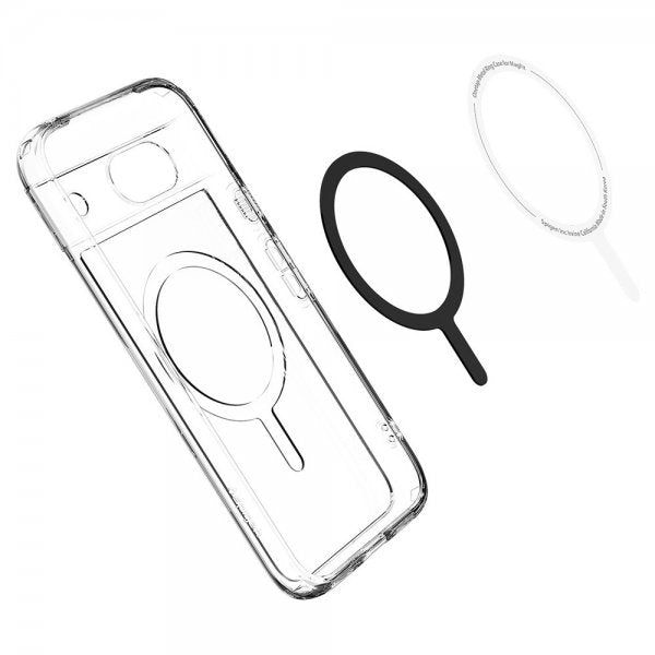 Spigen Google Pixel 8a Deksel Ultra Hybrid Metal Ring MagFit Hvit
