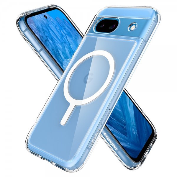 Spigen Google Pixel 8a Deksel Ultra Hybrid Metal Ring MagFit Hvit