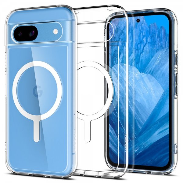 Spigen Google Pixel 8a Deksel Ultra Hybrid Metal Ring MagFit Hvit
