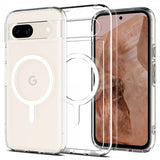 Spigen Google Pixel 8a Deksel Ultra Hybrid Metal Ring MagFit Hvit