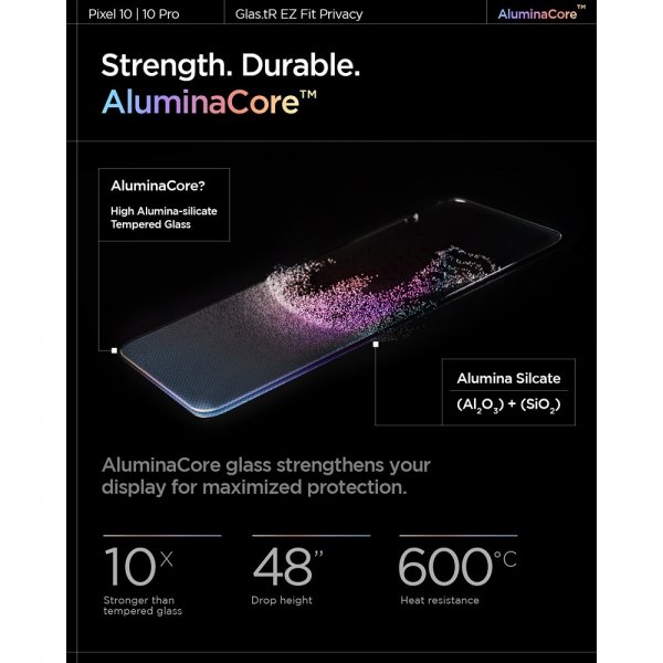 Spigen Google Pixel 9/9 Pro/Pixel 10/10 Pro Skjermbeskytter GLAS.tR EZ Fit Privacy 2-pakning