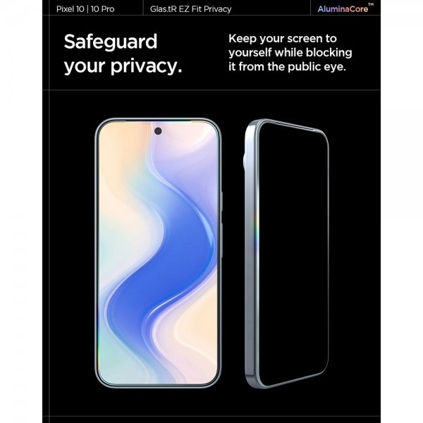 Spigen Google Pixel 9/9 Pro/Pixel 10/10 Pro Skjermbeskytter GLAS.tR EZ Fit Privacy 2-pakning