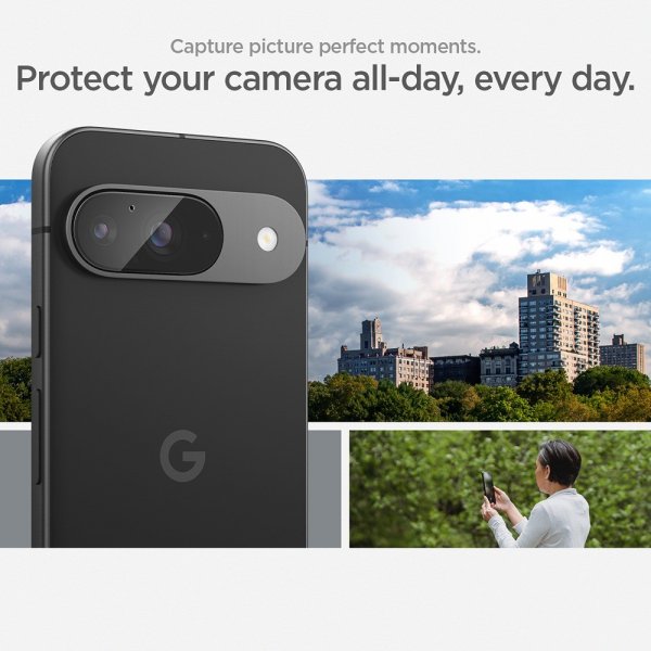 Spigen Google Pixel 9 Kamerabeskytter Glas.tR EZ Fit Optik 2-pakning