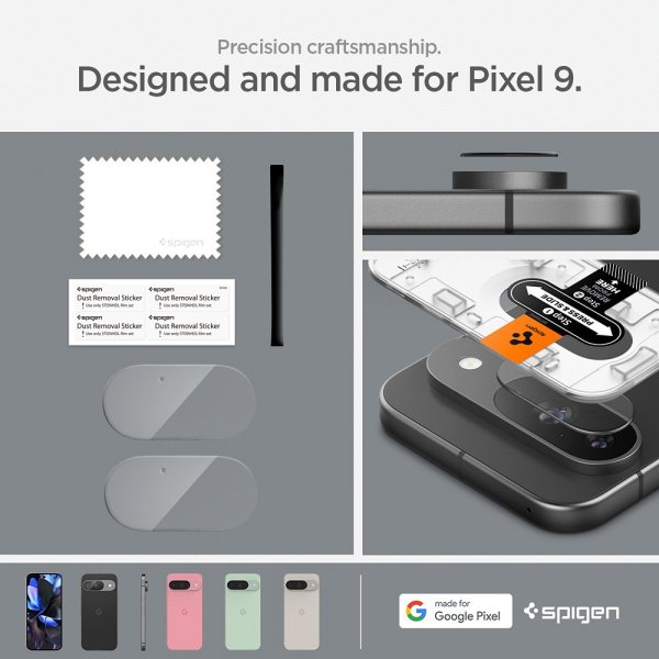 Spigen Google Pixel 9 Kamerabeskytter Glas.tR EZ Fit Optik 2-pakning