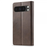 Lc.Imeeke Google Pixel 9/Pixel 9 Pro Etui med Kortlomme stativfunksjon Mørkebrun