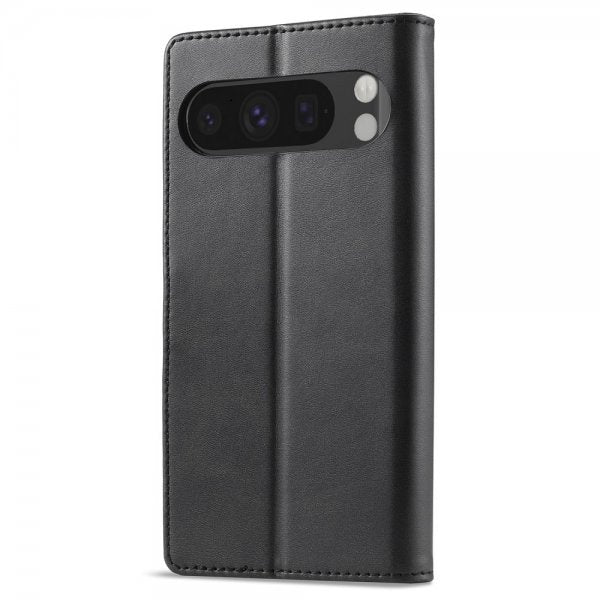 Lc.Imeeke Google Pixel 9/Pixel 9 Pro Etui med Kortlomme stativfunksjon Svart