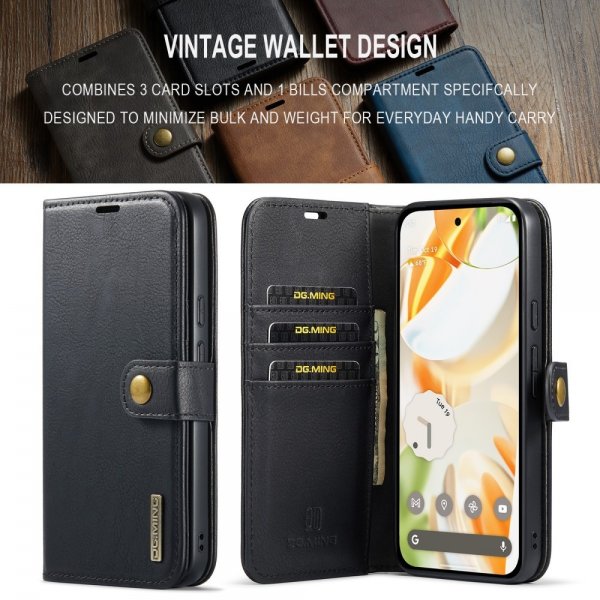 Dg.Ming Google Pixel 9/Pixel 9 Pro Etui Avtagbart Deksel Svart
