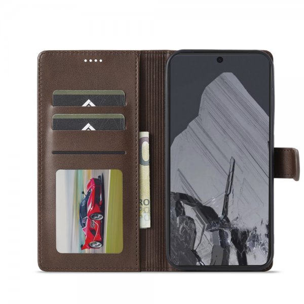 Lc.Imeeke Google Pixel 9/Pixel 9 Pro/Pixel 10/Pixel 10 Pro Etui med Kortlomme Mørkebrun