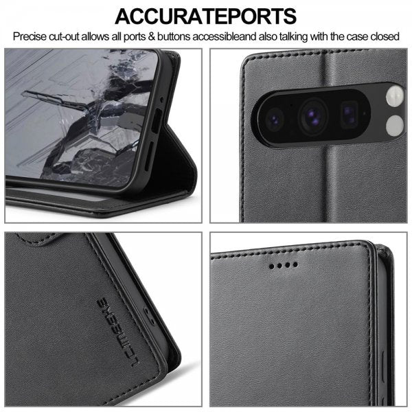 Lc.Imeeke Google Pixel 9/Pixel 9 Pro/Pixel 10/Pixel 10 Pro Etui med Kortlomme Svart