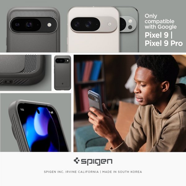 Spigen Google Pixel 9/Pixel 9 Pro Deksel Rugged Armor Marble Gray