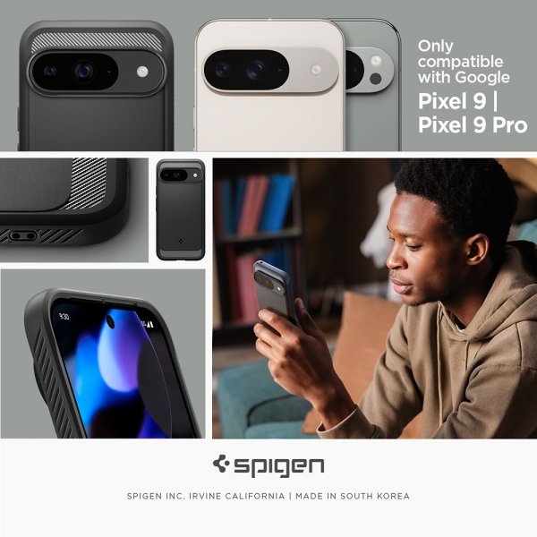 Spigen Google Pixel 9/Pixel 9 Pro Deksel Rugged Armor Matte Black