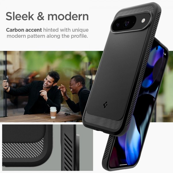 Spigen Google Pixel 9/Pixel 9 Pro Deksel Rugged Armor Matte Black