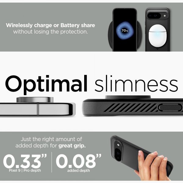 Spigen Google Pixel 9/Pixel 9 Pro Deksel Rugged Armor Matte Black